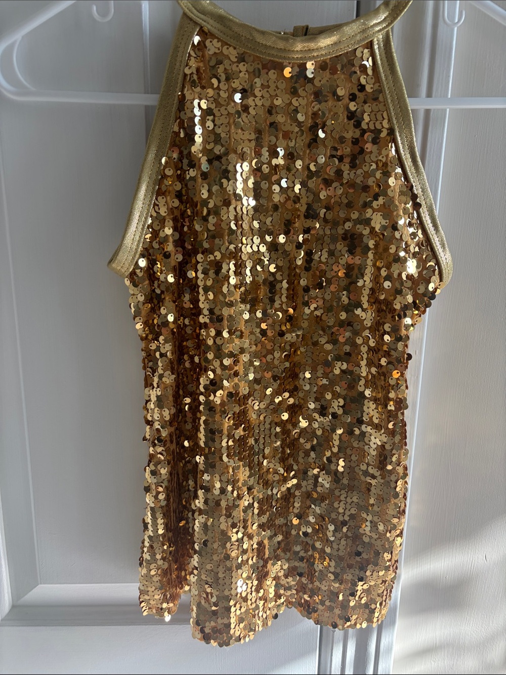 balera Gold Sequin Dance Costume Halter Dress
